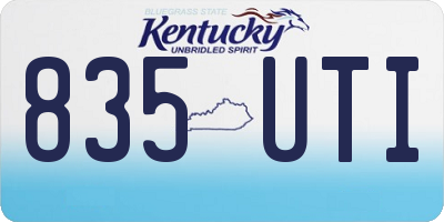 KY license plate 835UTI