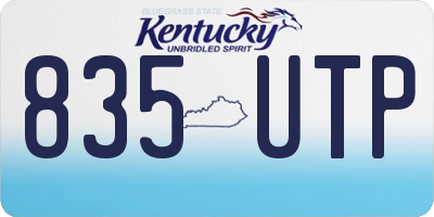 KY license plate 835UTP