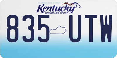 KY license plate 835UTW