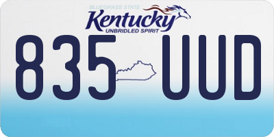 KY license plate 835UUD
