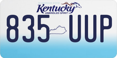 KY license plate 835UUP