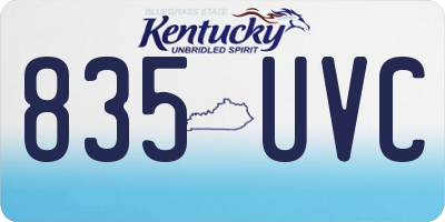 KY license plate 835UVC