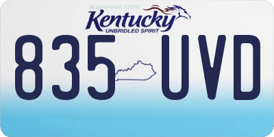 KY license plate 835UVD