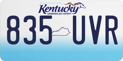KY license plate 835UVR