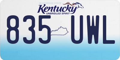 KY license plate 835UWL