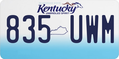 KY license plate 835UWM