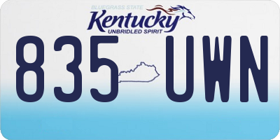 KY license plate 835UWN