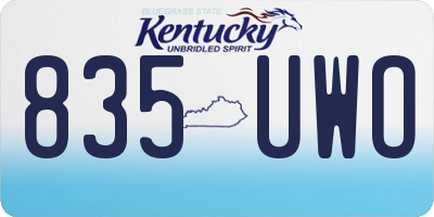 KY license plate 835UWO