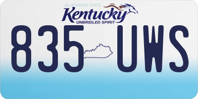 KY license plate 835UWS