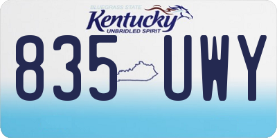 KY license plate 835UWY