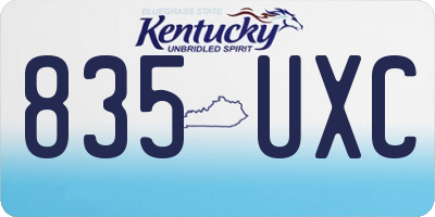 KY license plate 835UXC