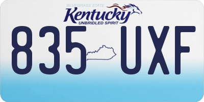 KY license plate 835UXF