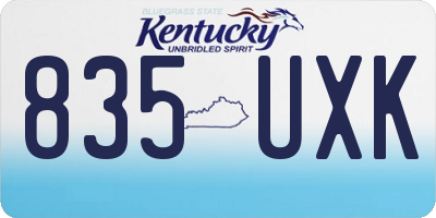 KY license plate 835UXK