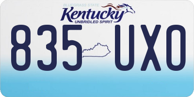 KY license plate 835UXO