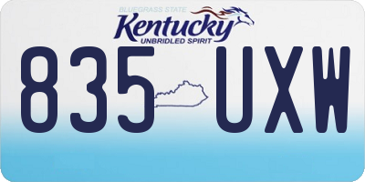 KY license plate 835UXW