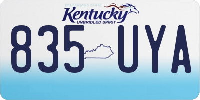 KY license plate 835UYA