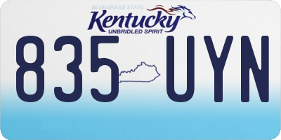 KY license plate 835UYN