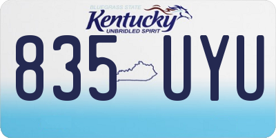 KY license plate 835UYU
