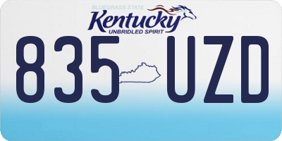 KY license plate 835UZD