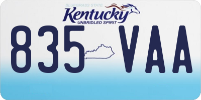 KY license plate 835VAA