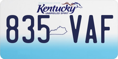 KY license plate 835VAF