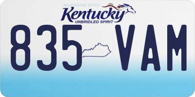 KY license plate 835VAM