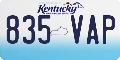 KY license plate 835VAP