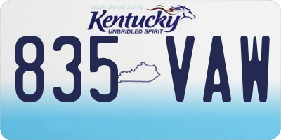 KY license plate 835VAW