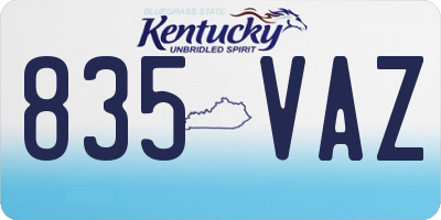 KY license plate 835VAZ