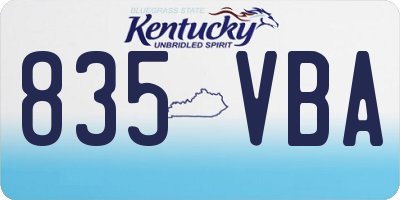 KY license plate 835VBA