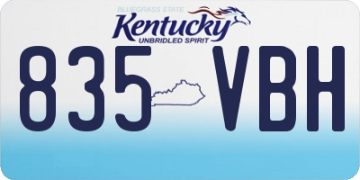 KY license plate 835VBH