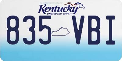 KY license plate 835VBI