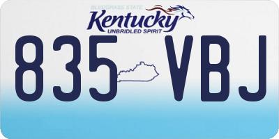 KY license plate 835VBJ