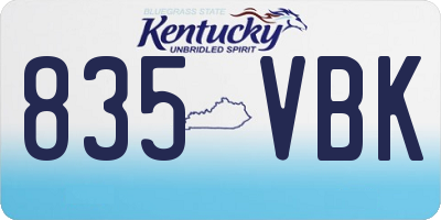 KY license plate 835VBK