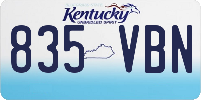 KY license plate 835VBN