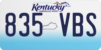 KY license plate 835VBS
