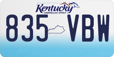 KY license plate 835VBW