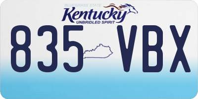 KY license plate 835VBX