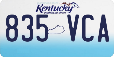 KY license plate 835VCA