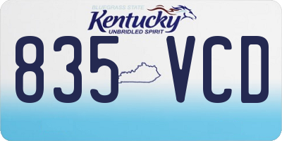 KY license plate 835VCD