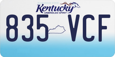 KY license plate 835VCF
