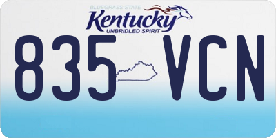 KY license plate 835VCN