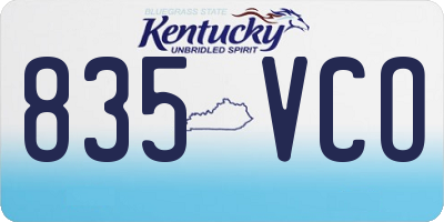 KY license plate 835VCO