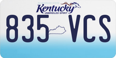 KY license plate 835VCS