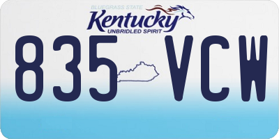 KY license plate 835VCW