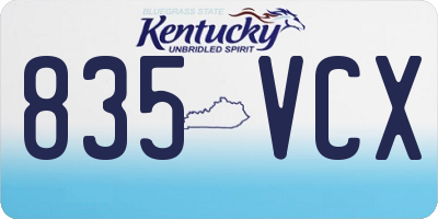 KY license plate 835VCX