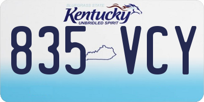 KY license plate 835VCY