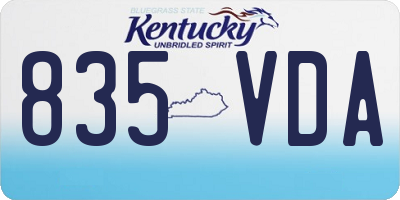 KY license plate 835VDA