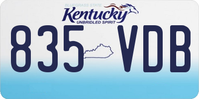 KY license plate 835VDB
