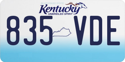 KY license plate 835VDE